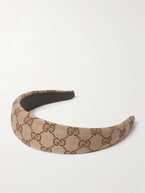 GUCCI｜ (789987 KQW00 9700) Original GG canvas hairband in beige and ebony | GUCCI® US