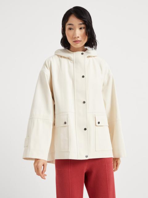 Brunello Cucinelli Hooded canvas waterproof jacket