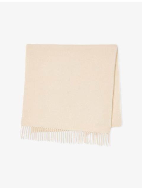Sandro Fringed-trim wool and cashmere-blend scarf