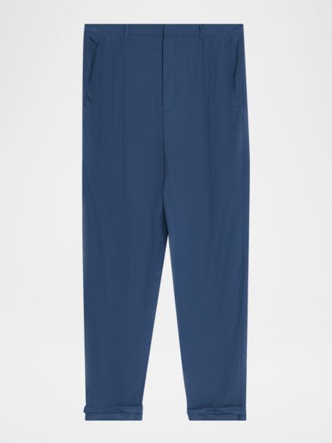 SAINT LAURENT Men's Silk Habotai Pleated Trousers