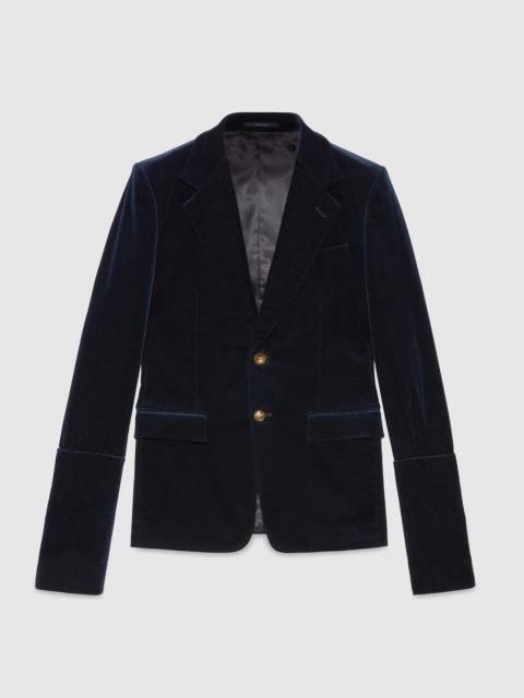 Stretch cotton velvet formal jacket