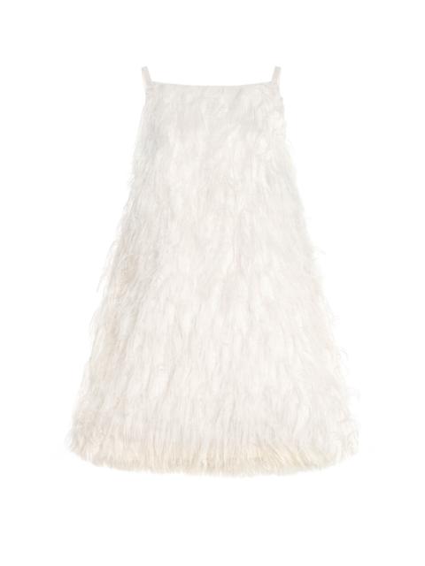 SIMKHAI Kalla Feather-Embellished Mini Dress ivory