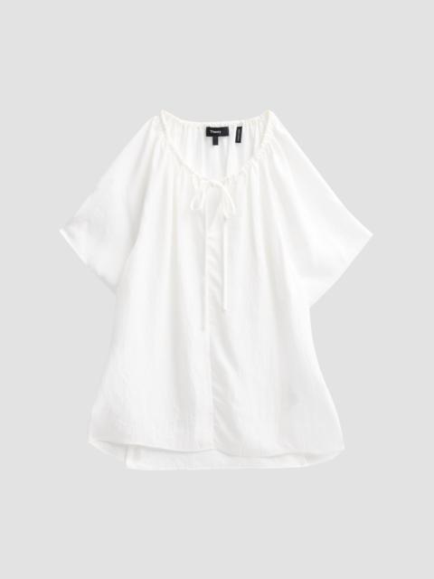 Theory Women's Draped Front-Tie Blouse - Ivory
