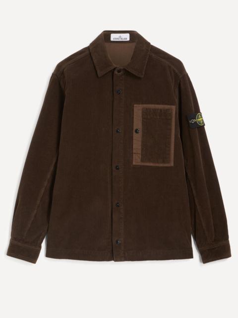 Stone Island Organic Cotton Corduroy Overshirt in Coal Grey