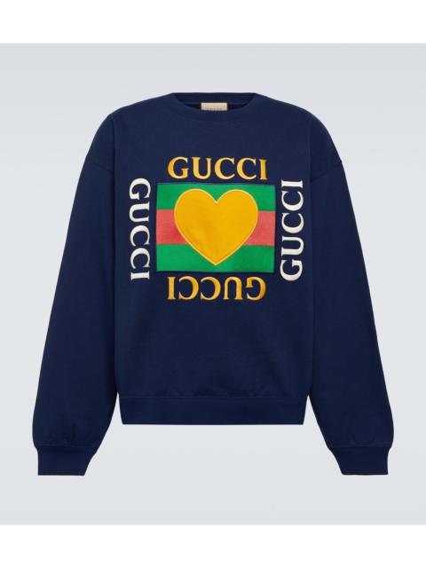 GUCCI logo-embroidered cotton sweatshirt