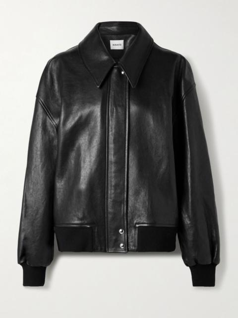 KHAITE Shelman leather bomber jacket Black