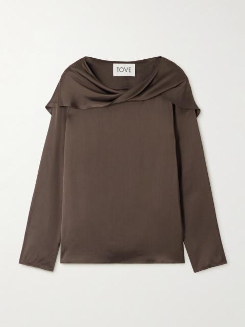 TOVE Caris Draped Satin Top