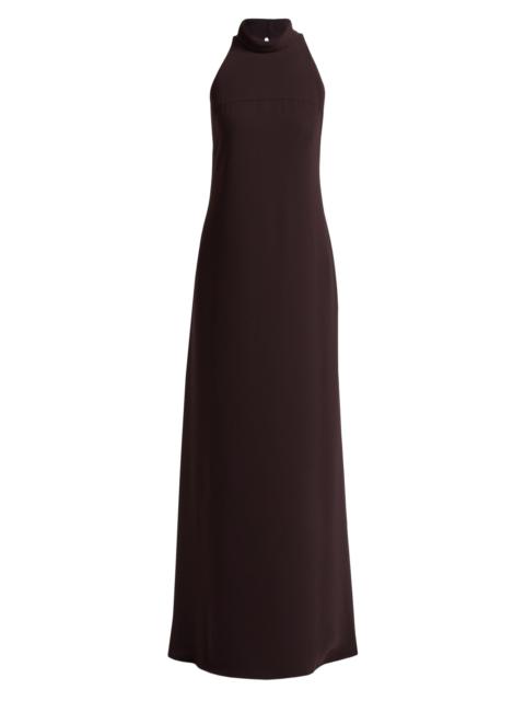 AMSALE Women's Sleeveless Turtleneck Gown - Raisin