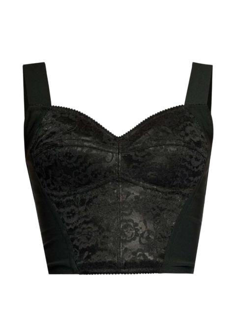 Dolce & Gabbana lace-overlay cropped bustier