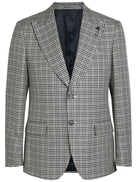 LARDINI Lardini Houndstooth Cotton and Flax-blend Blazer