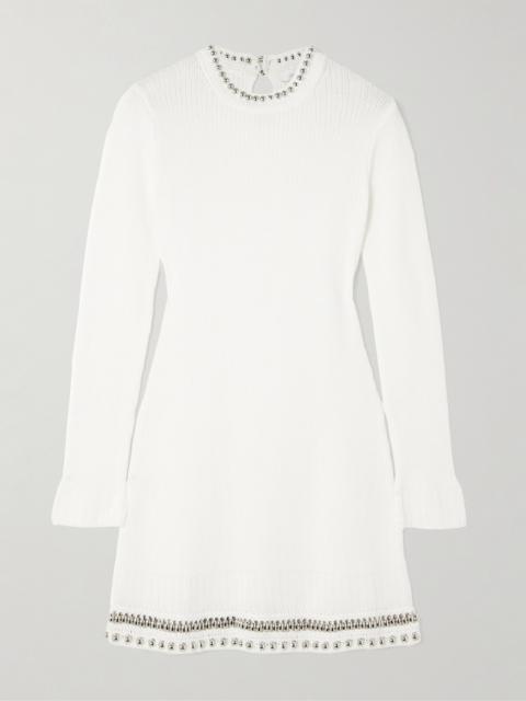 rabanne Embellished Crocheted Mini Dress