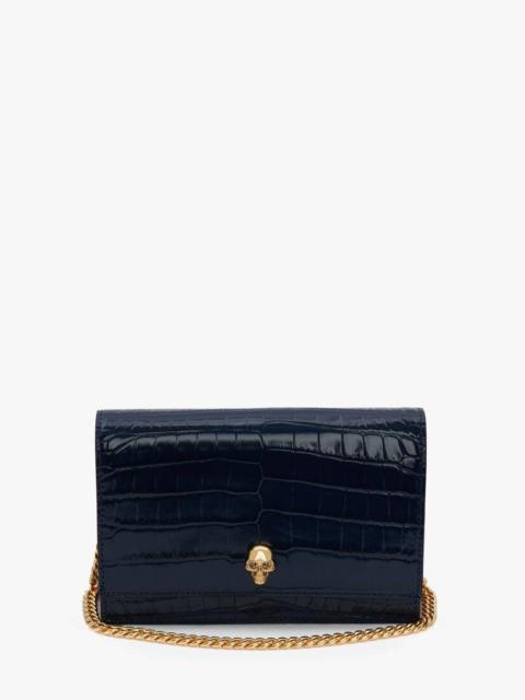 Alexander McQueen Small Skull Bag in Navy