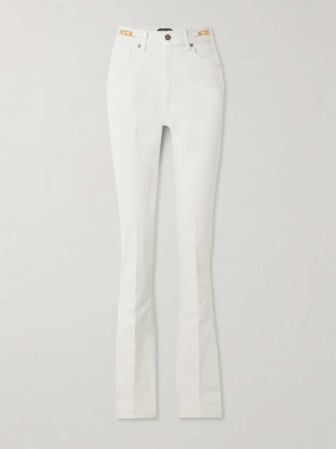 Embellished high-rise flared jeans