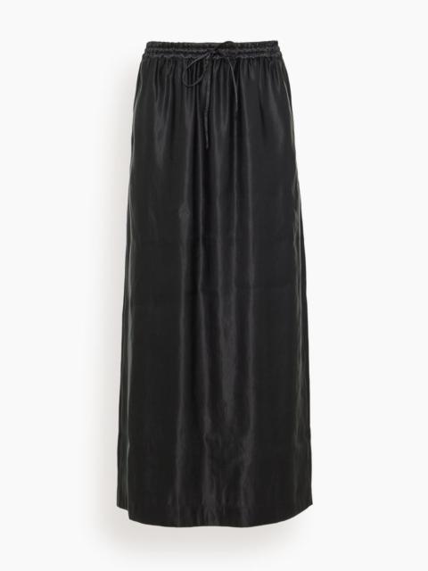 Loulou de Saison Elastic Waistband Long Skirt in Black