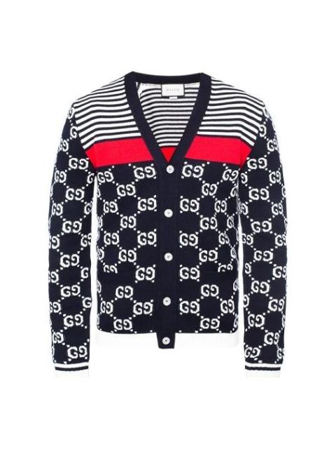 GUCCI GG and stripes knit cardigan