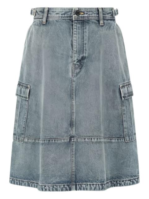 BALENCIAGA cargo denim midi skirt