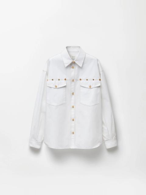 VERSACE Embroidered-Detail Cotton-Poplin Shirt