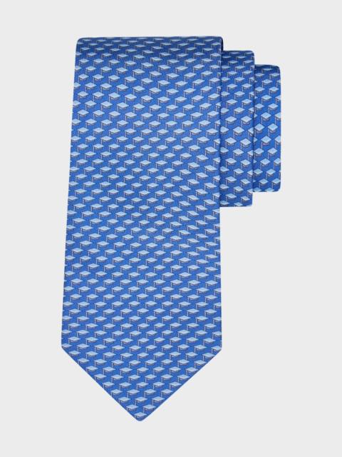 FERRAGAMO Men's Graduation Cap Micro-Print Tie