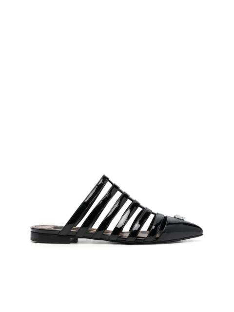 PHILIPP PLEIN Vernice skull-stud mules