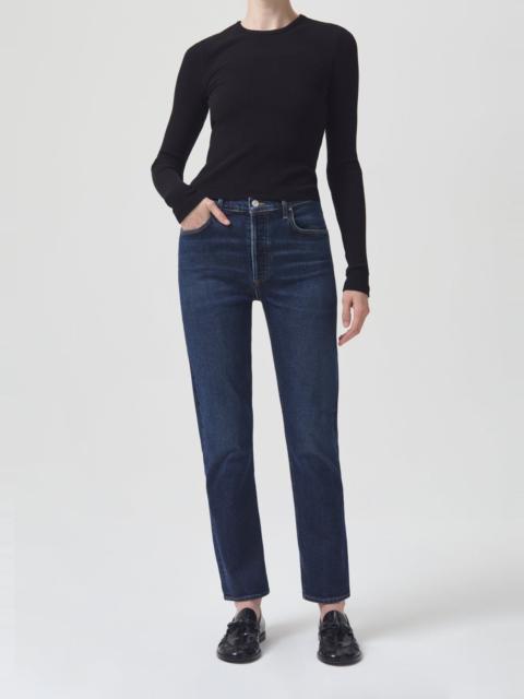 AGOLDE RILEY LONG HIGH RISE STRAIGHT (STRETCH) IN DIVIDED