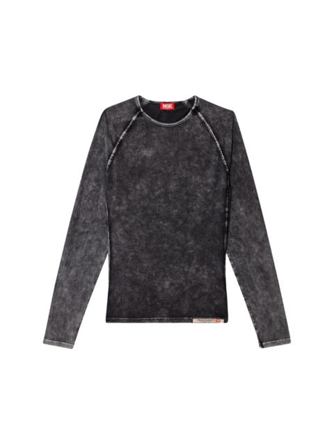【DIESEL】T-Redroxt Men's Long-sleeve T-shirt with glossy bands | Black | Diesel