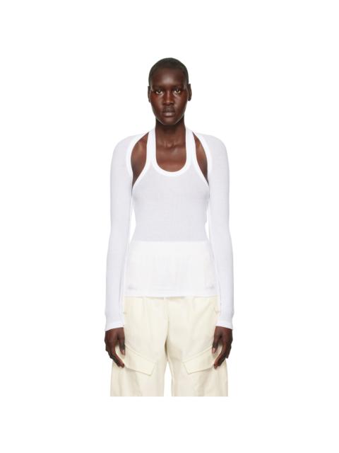 Dion Lee White Modular Long Sleeve T-Shirt