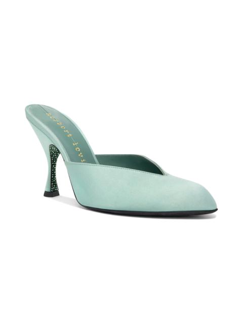 herbert levine Women's Sitting Pretty 95MM Satin Mules - Sea Foam