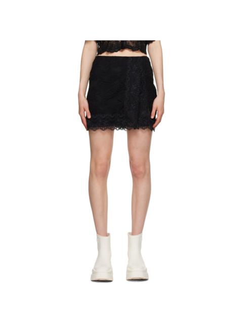 Black Scalloped Miniskirt