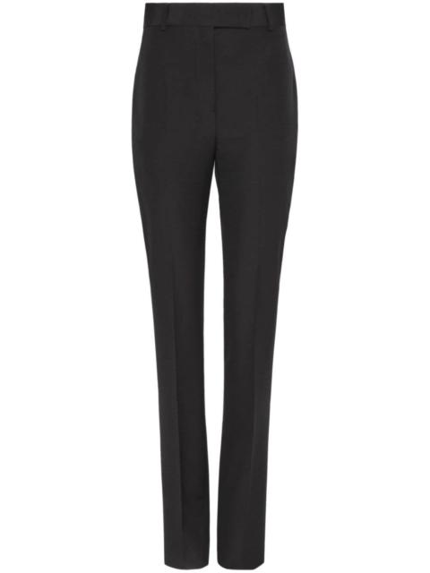 pressed-crease virgin wool tailored trousers