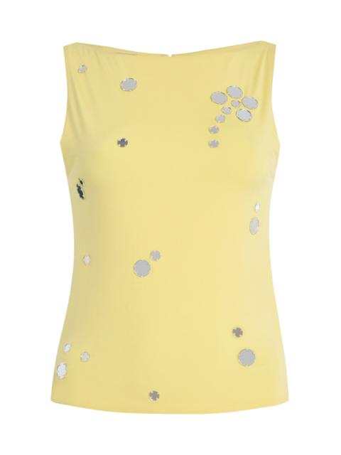 SIEDRÉS Exclusive Riviera Zelna Open-Back Jersey Top yellow
