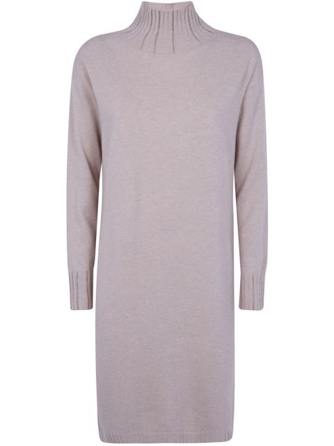 FABIANA FILIPPI Dress Wool Silk Cashmere "Platinum Turtle Neck Knit Dr