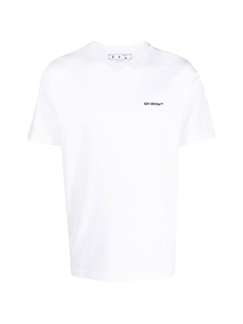 Off-White Wave Outl Diag Slim T-Shirt "White / Black" OMAA027C99JER0160110