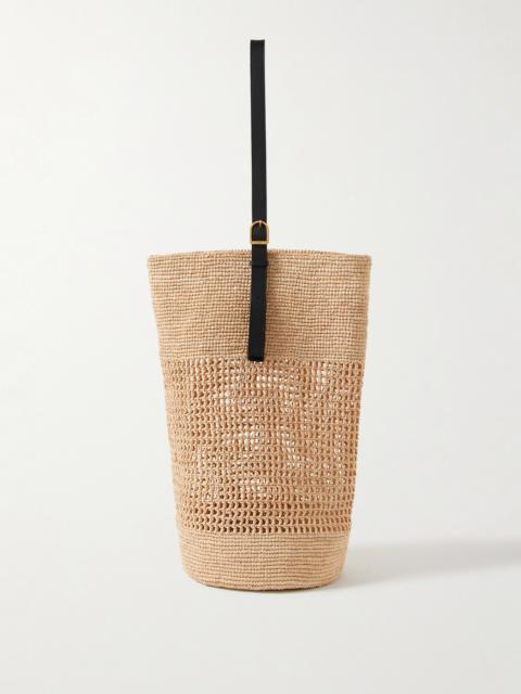 KHAITE Billie Leather-trimmed Raffia Bucket Bag