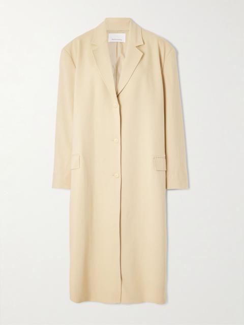 The Frankie Shop Tribeca oversized woven coat Beige