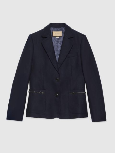 GUCCI Cashmere twill jacket with Horsebit
