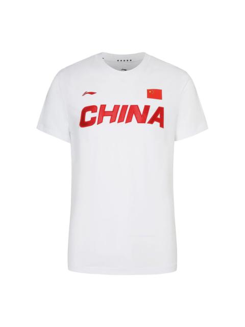 Li-Ning Li-Ning Lifestyle Sportswear Premium Tee 'White Red' AHSS983-3