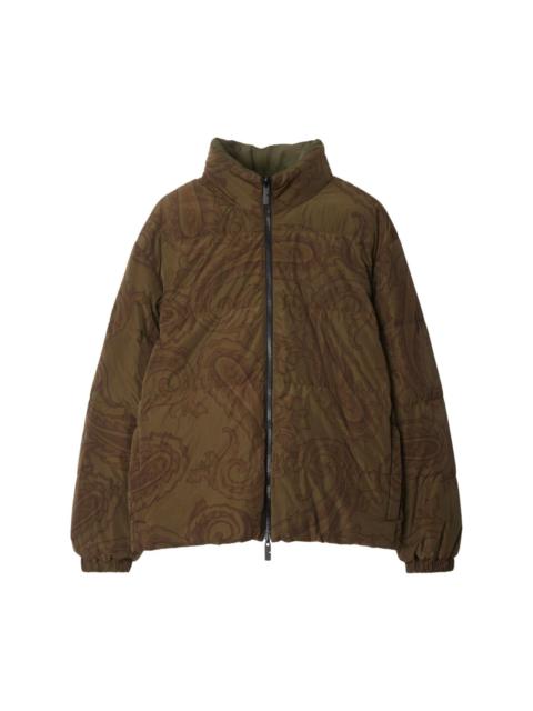 reversible paisley puffer jacket