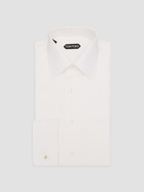 TOM FORD Men's Pleated Bib Voile Slim-Fit Formal Shirt - Optic White