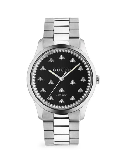 GUCCI Men's G-Timeless Automatic Stainless Steel & Genuine Black Onyx Bracelet Watch