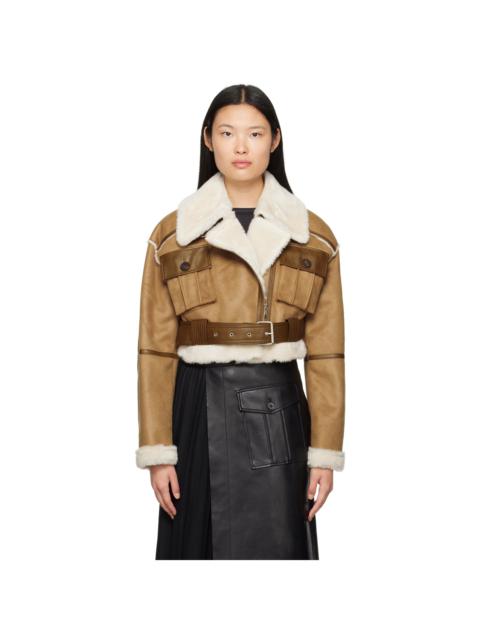 LVIR SSENSE Exclusive Brown Faux-Leather Jacket