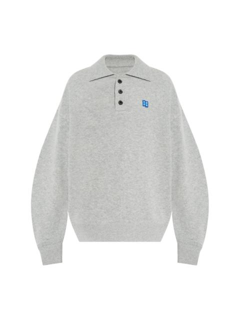 logo-patch knit jumper