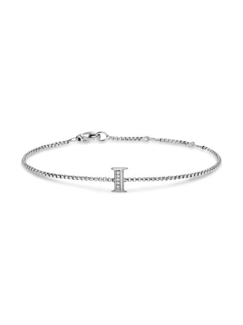 DAVID YURMAN Women's Petite Initial Chain Bracelet in Sterling Silver - Diamond I