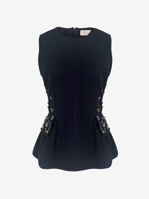 TANYA TAYLOR ASTRID EMBELLISHED TOP