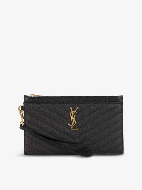 SAINT LAURENT Monogram leather pouch bag