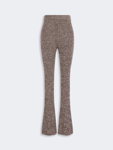 Sportmax VELO Wool-blend slim flared trousers - CHOCOLATE