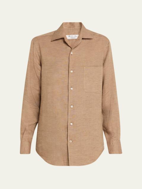 Loro Piana Andre Button Down Linen Solaire Shirt
