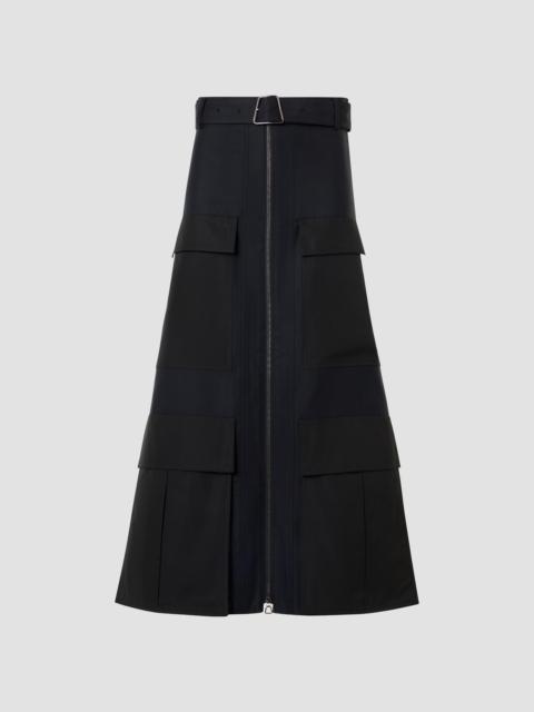 AKRIS Women's Poplin A-Line Belted Cargo Midi Skirt - Black