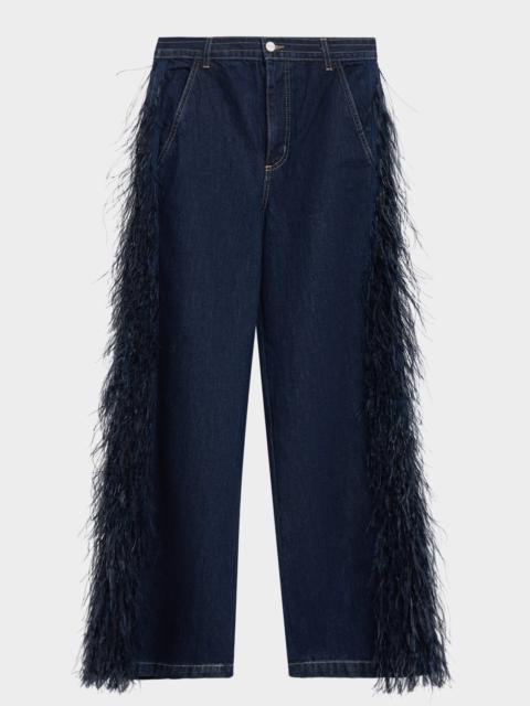 TWP Mott St Jeans with Feathers in Heavy Denim
