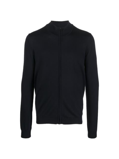BOSS ribbed-knit zip-up sweater
