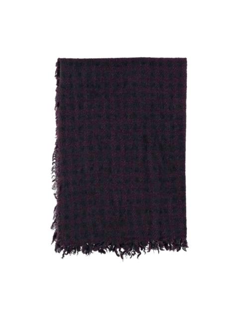 Faliero Sarti checked-pattern frayed-edges scarf